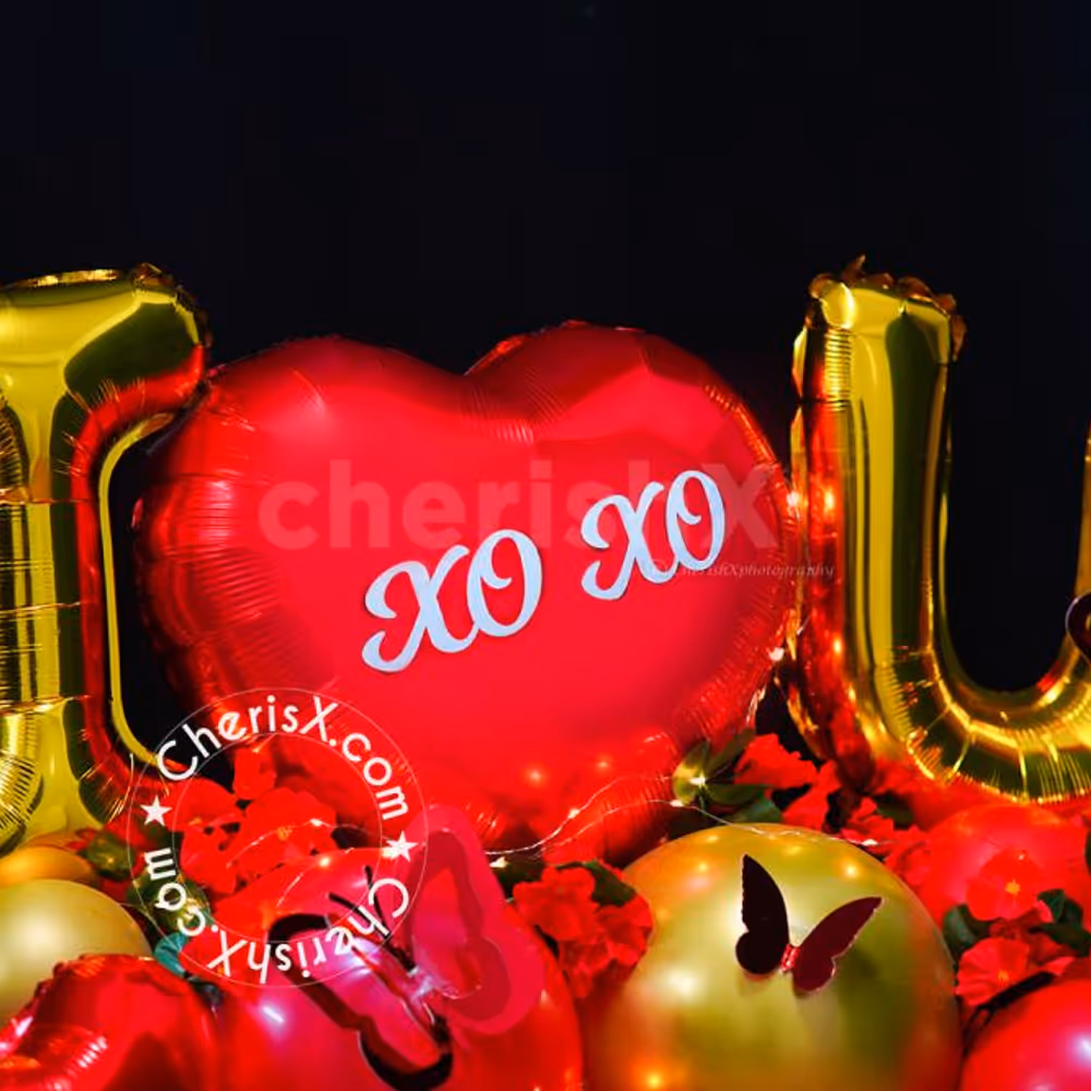 The heart-shaped balloons express your feelings in the most beautiful way