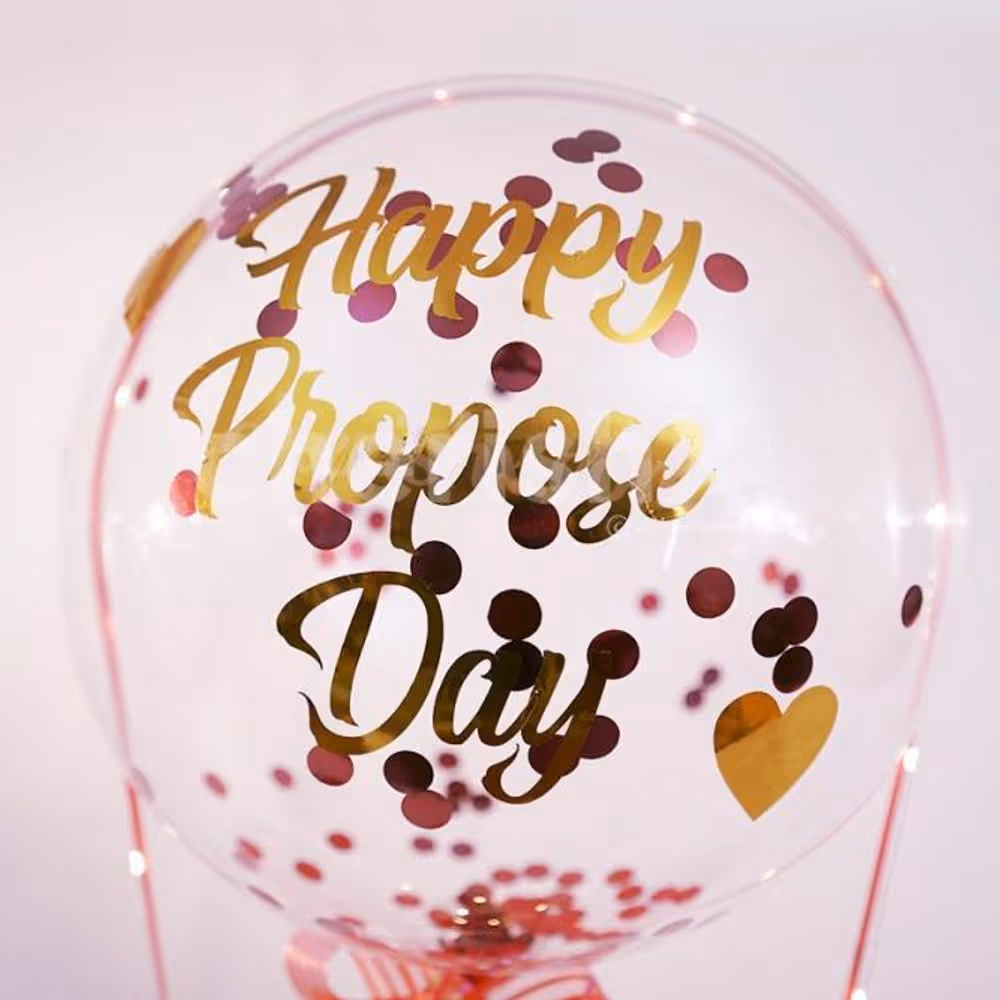 Impress your love with a unique Bubble Balloon Propose Day Bucket Gift and make the moment special!