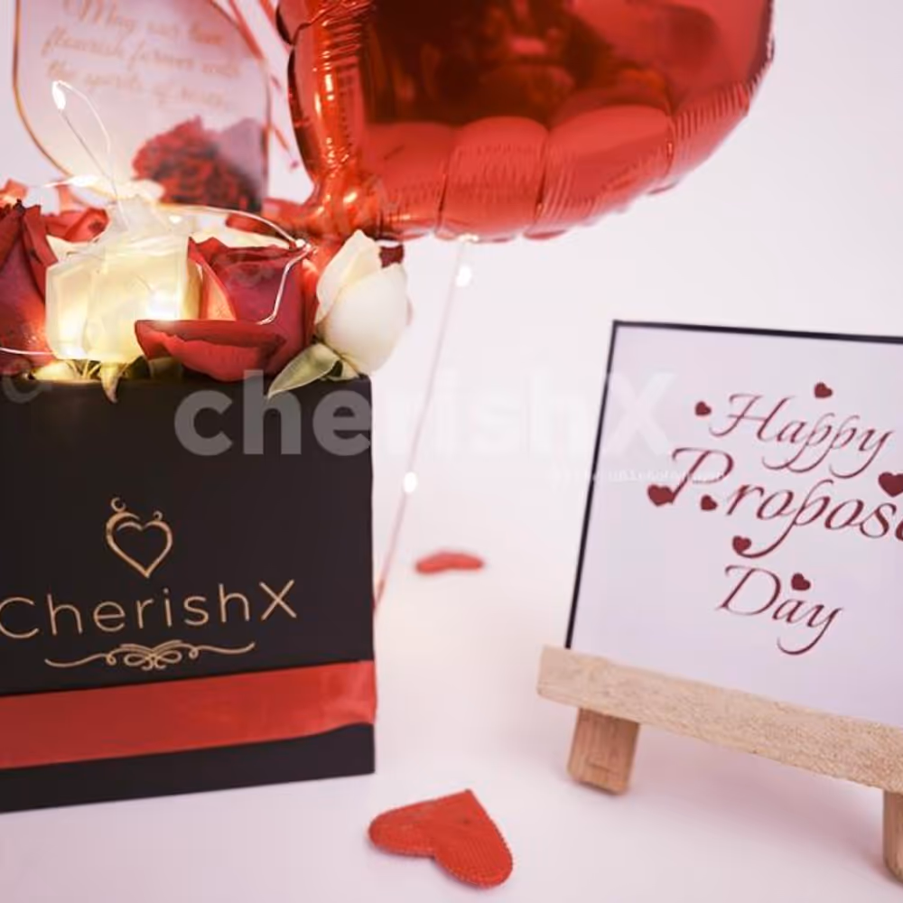 Express your love with CherishX's Bubble Balloon Propose Day Bucket !!