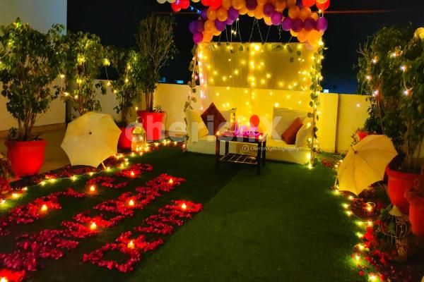 Surprise your partner on their special day with this Whimsical private dinner in gurgaon