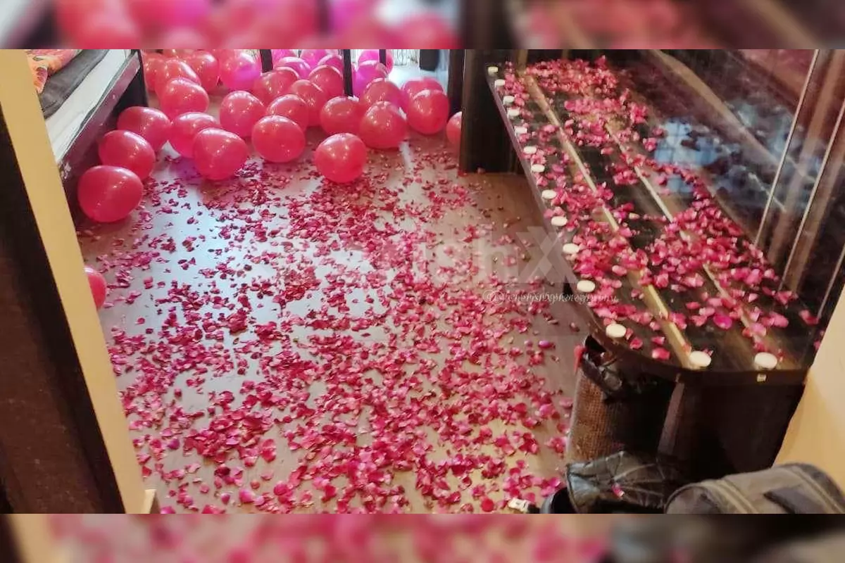 Romantic Balloons and Candles Setup