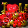 The red and golden balloon combination is a priceless addition to the hamper