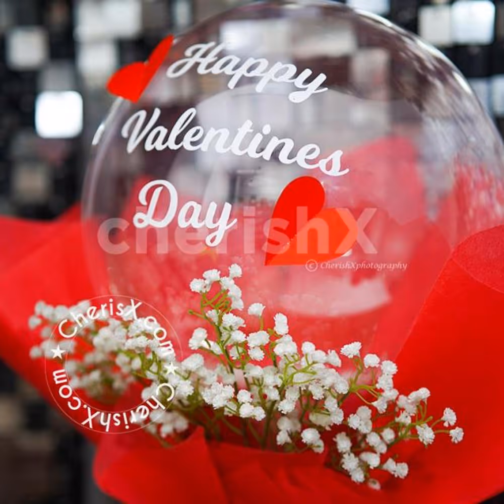 The balloon bouquet is unique with flowers and added accessories