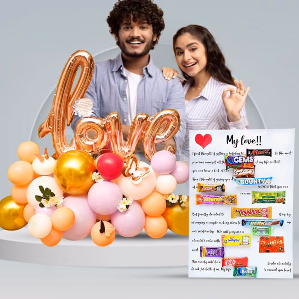 The rose gold butterflies add a touch of elegance and charm to the hamper