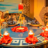 The vibrant décor is especially stunning for the romantic dinner experience.