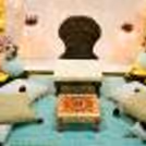 The brass and lotus pots kept on the sides make the setup ancient but alluring