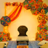 Colourfull Umbrella Haldi And Mehndi Decor