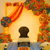 Colourfull Umbrella Haldi And Mehndi Decor