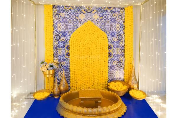 This wedding season celebrate your traditions with the unique Mediterranean theme Haldi décor