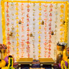Click endless pictures of the Haldi and Mehndi ceremonies with vibrant and colourful hangings and backdrop decoration