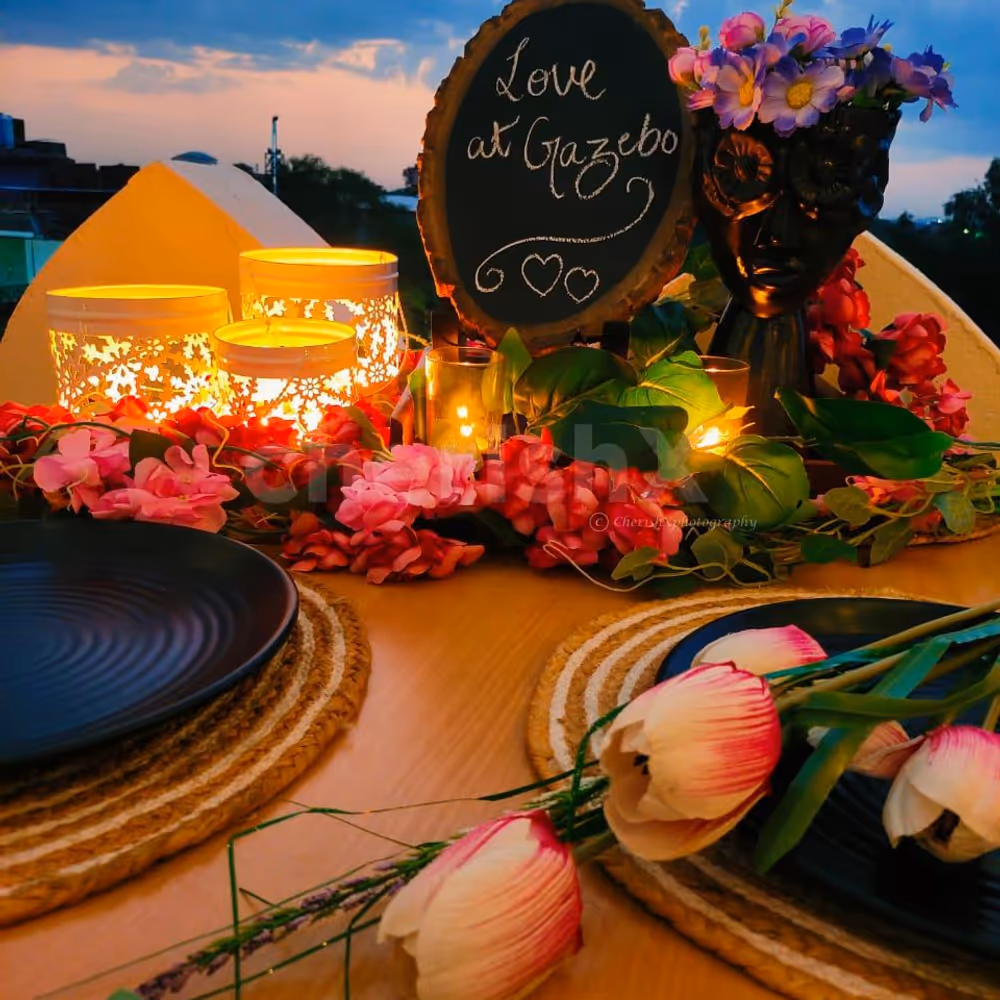 A beautiful occasion is best celebrated with a romantic set-up at the gazebo