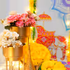 Celebrate Haldi ceremony with the vibrant colours presented in this beautiful theme decor