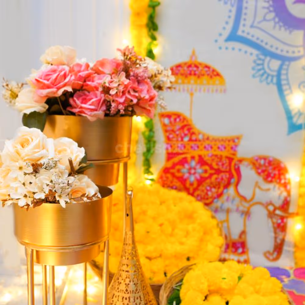 Celebrate Haldi ceremony with the vibrant colours presented in this beautiful theme decor