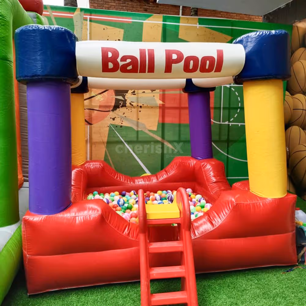 The inflatable ball pool with the slider at a birthday party can keep them thoroughly engaged We provide a coordinator to help and guide your children