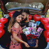 Amazing photo setup in the bucket with roses for your partner