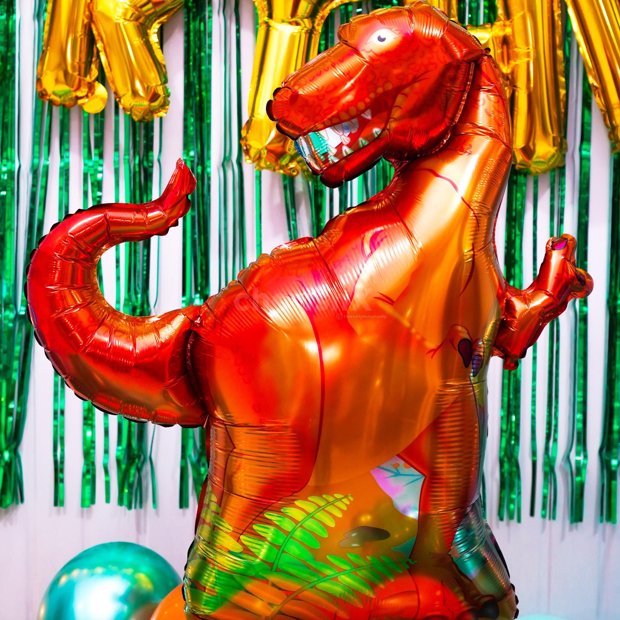 The floating balloons add joy and fun for children to play
