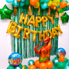 The floating balloons add joy and fun for children to playOur dinosaur-theme birthday party promises fun from the primitive world