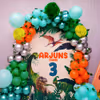 Our colourful balloon background is perfect for a dinosaur-theme birthday party