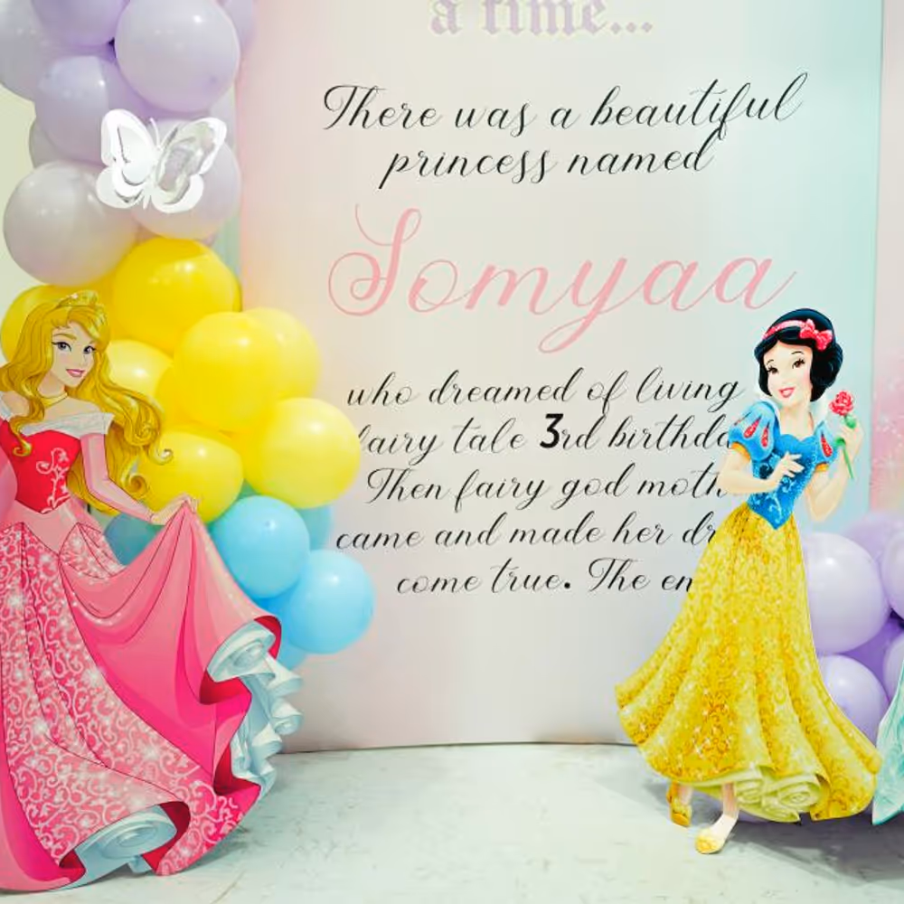 The bright pastel colours create the perfect ambience for a princess party.