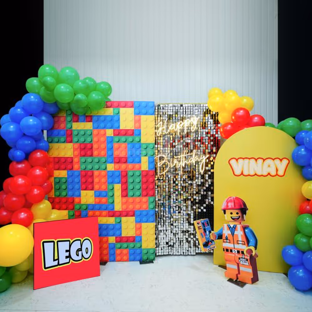 Lego-themed party decorations are a great way to create a memorable birthday party.