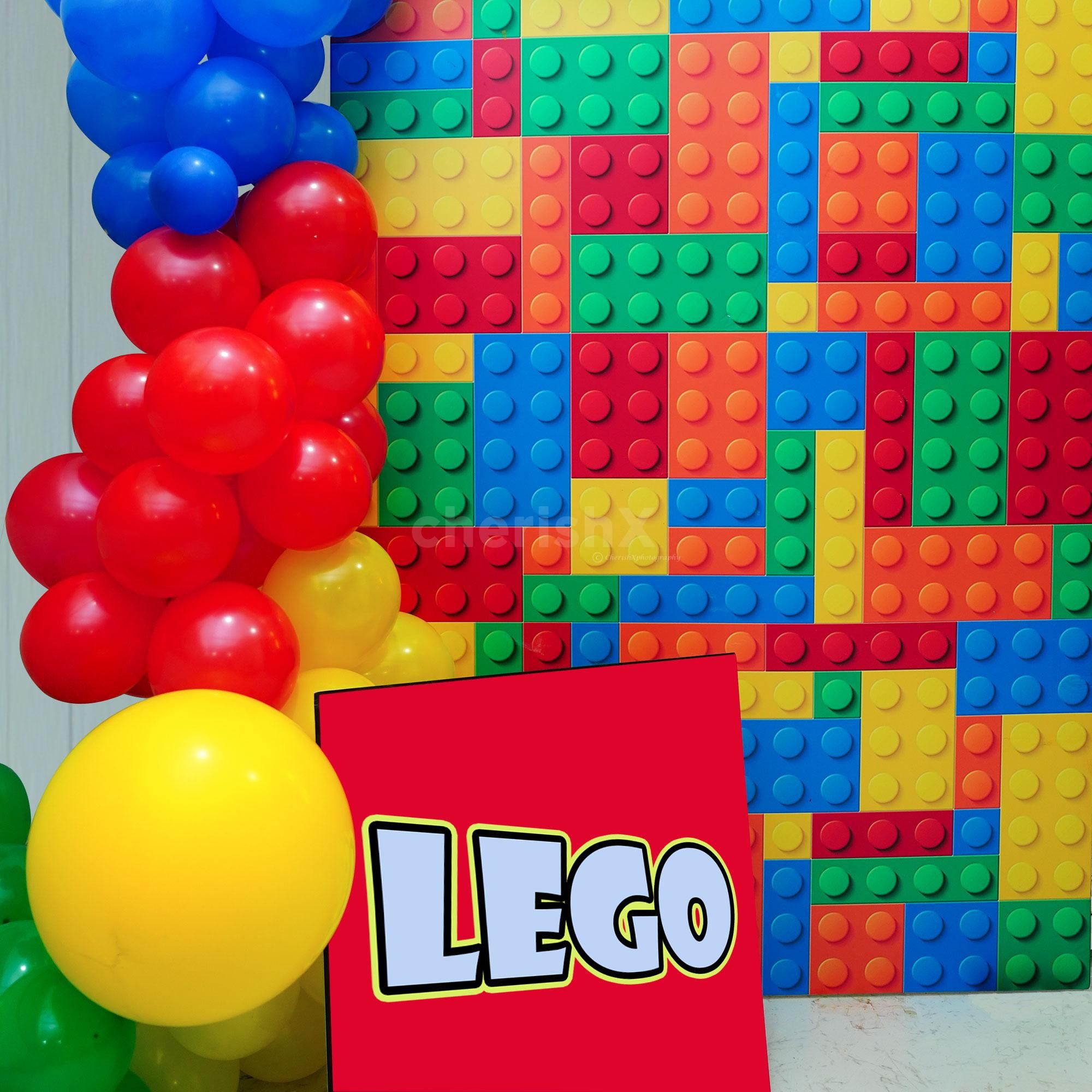 The sun board with a cartoon Lego theme can make a great photo prop.