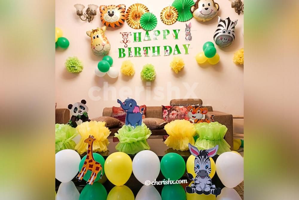 Jungle Themed Table Decor by CherishX for your kid's birthday party