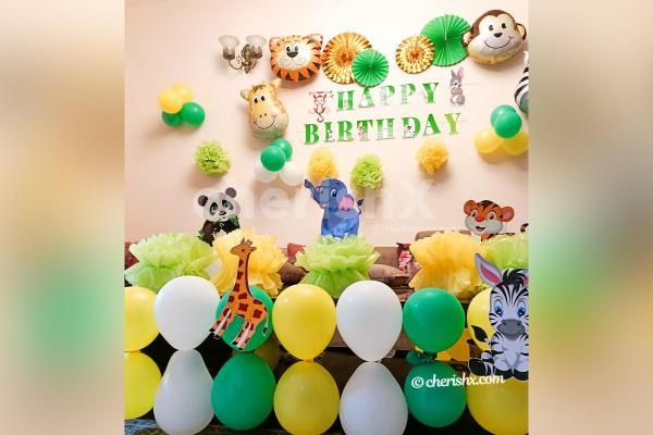 Jungle Themed Birthday Wall Decoration by CherishX