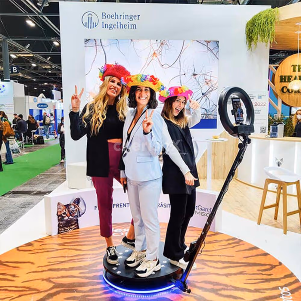 Your guests will enjoy every picture in the 360-degree selfie booth