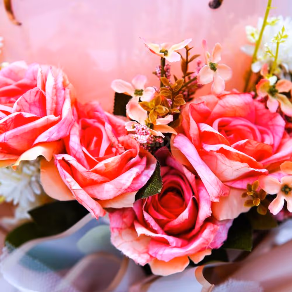 The Mother’s Day vinyl message is a fun attraction in the bouquet