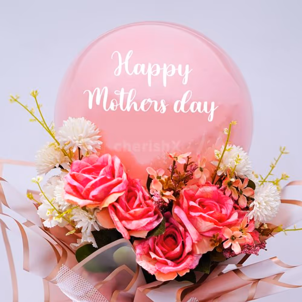 The pink and white flower bunches make it a lovely combination for your Mother’s Day gift