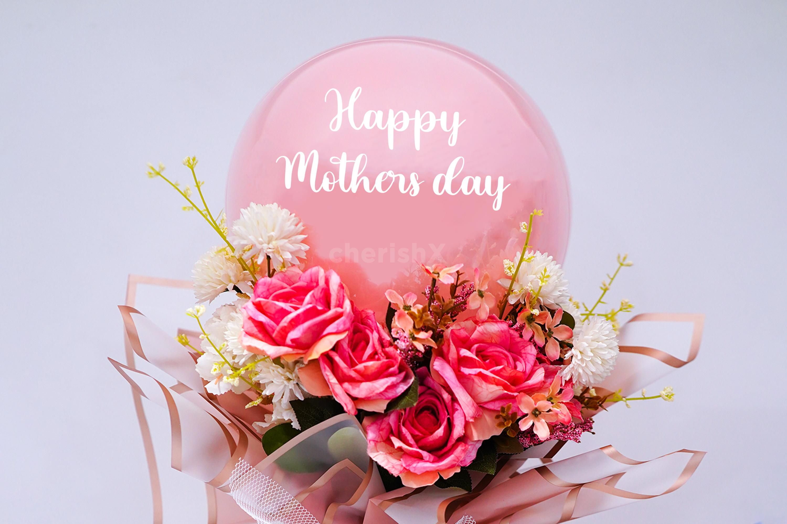 The pink and white flower bunches make it a lovely combination for your Mother’s Day gift