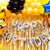 Click unlimited pictures against our lovely happy birthday silver foil balloon