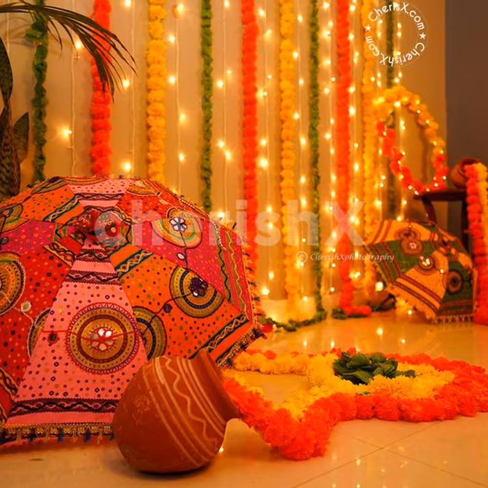 Add beauty to your Diwali Celebrations with CherishX's Umbrella and Flower Garlands Decor!