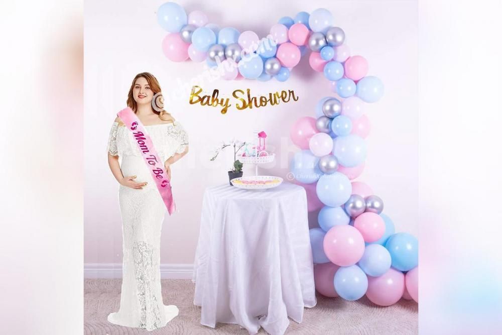 Gift the mom-to-be a pleasant surprise by booking CherishX's Pastel Balloons Baby shower decor!