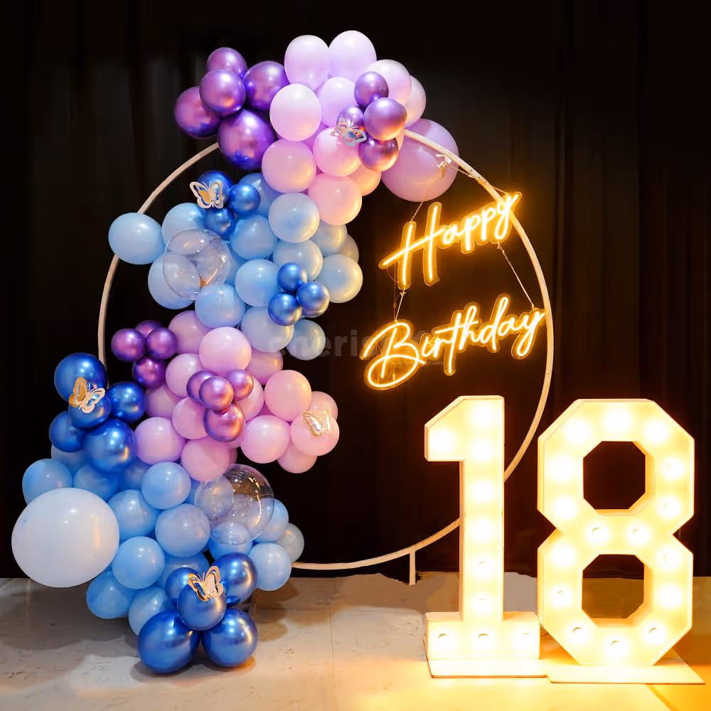 Add some fun and flair to your celebration with this vibrant oceanic oasis ring birthday decor.