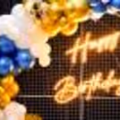 Make a wish and blow out the candles, surrounded by the enchanting beauty of our golden galaxy birthday decor.