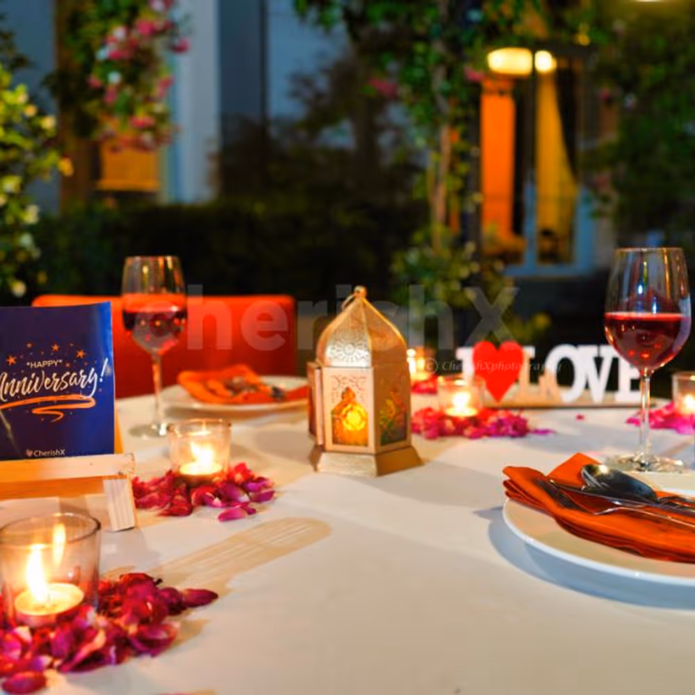 Celebrate your Anniversary or Partner's Birthday with outdoor candlelight dinner in Gurgaon