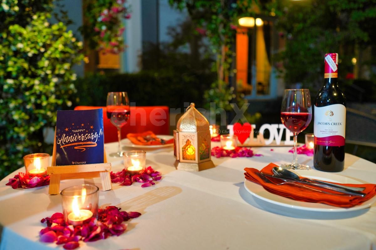 Celebrate your Anniversary or Partner's Birthday with outdoor candlelight dinner in Gurgaon