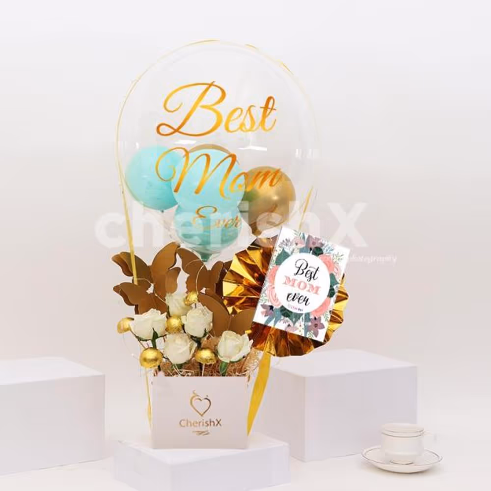 The Happy Mother’s day vinyl message is an attractive addition to the hamper