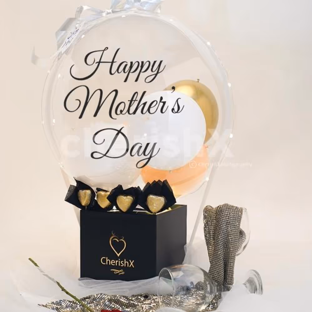 The bucket in a black box decorated with stunning items looks attractive and elegant