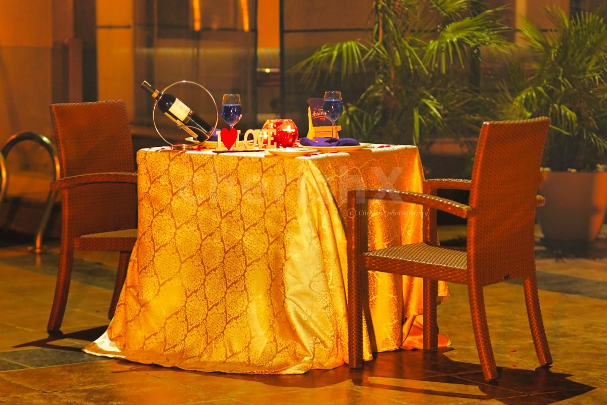 Overnight dinner amidst opulent interiors.