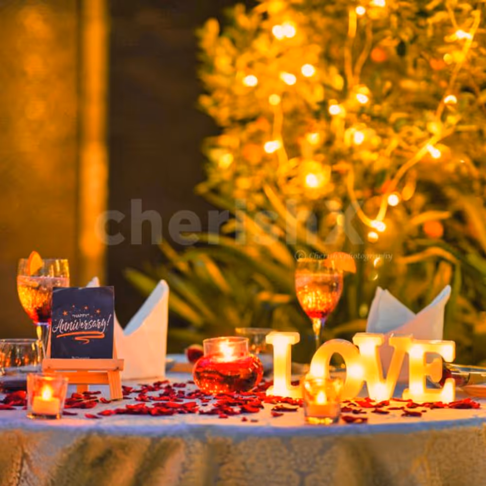 Indulge in a romantic room decorated with flowers.