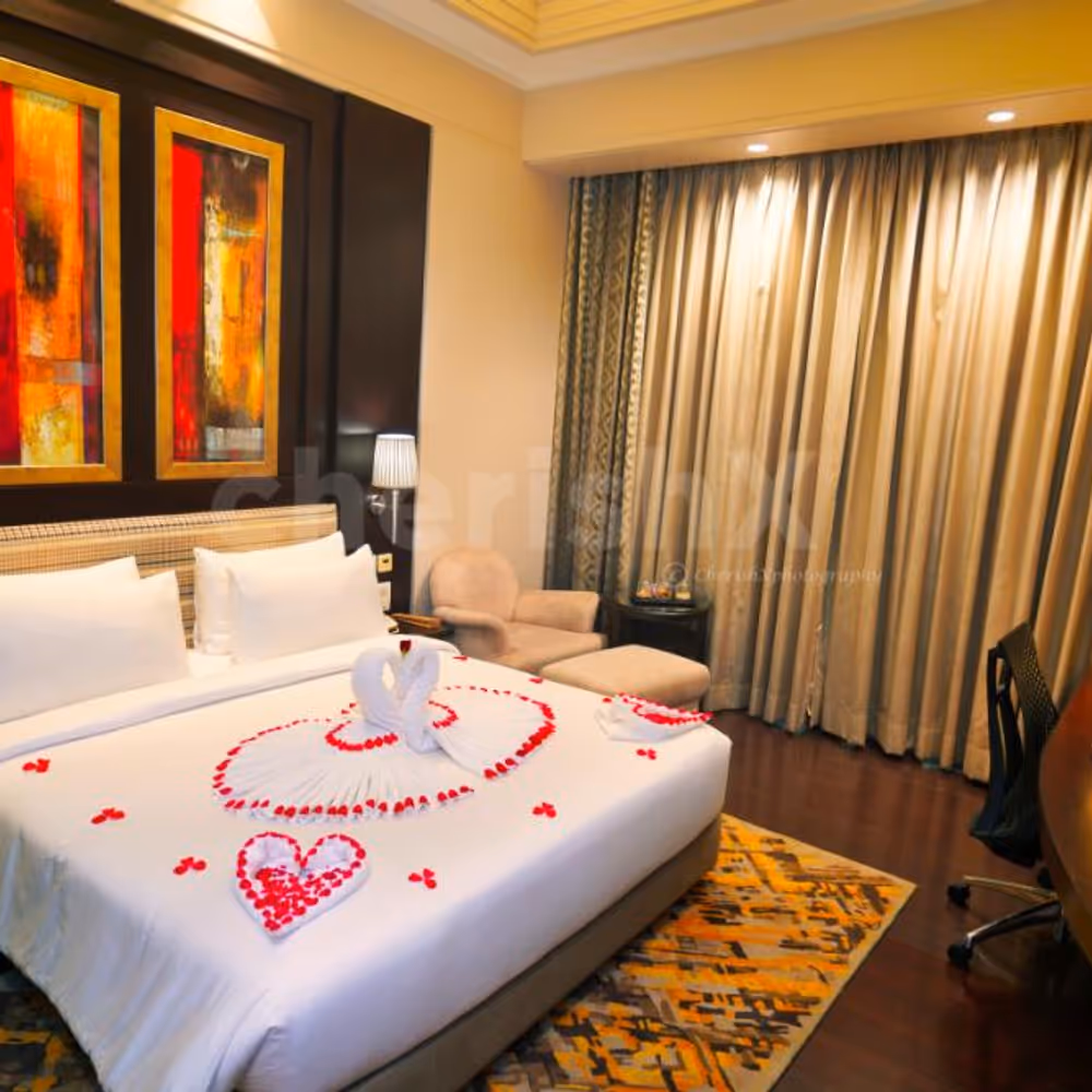 A private room decorated with flowers.