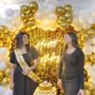 Make a statement with this golden sequin backdrop for your birthday party.