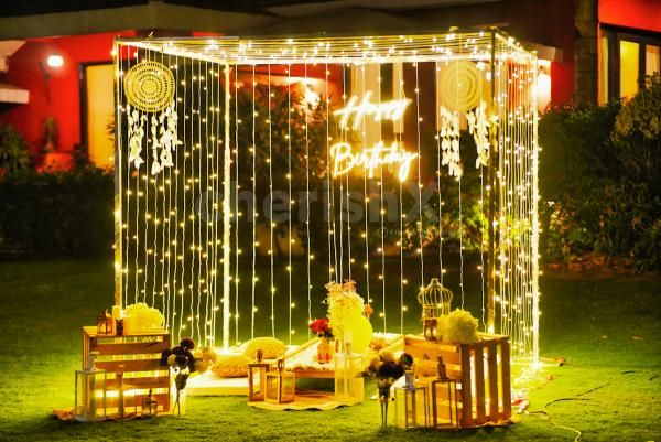Twinkling fairy lights and dreamy decorations for a perfect birthday celebration.