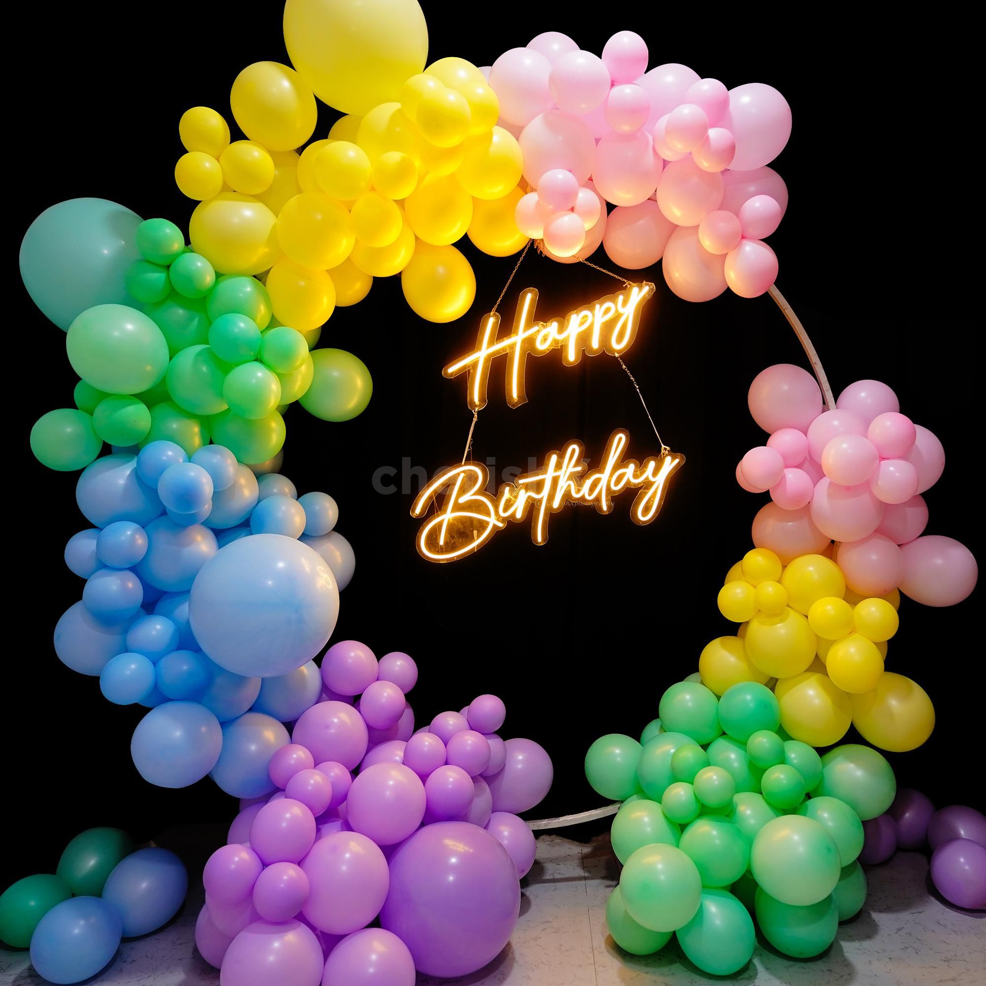 The hanging neon lights with a Happy Birthday message will set the perfect celebratory mood for your loved one's big day.