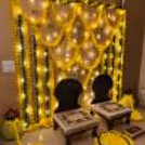 Paper lanterns embrace the enchanting flower decoration.