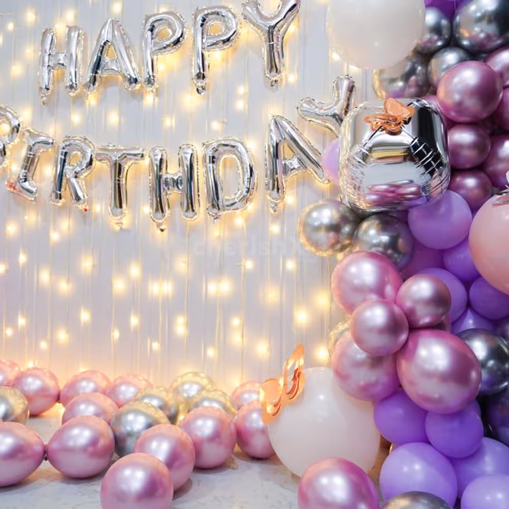 Watch as silver butterflies and rose gold butterflies add an elegant touch to the decor, creating a captivating visual spectacle.