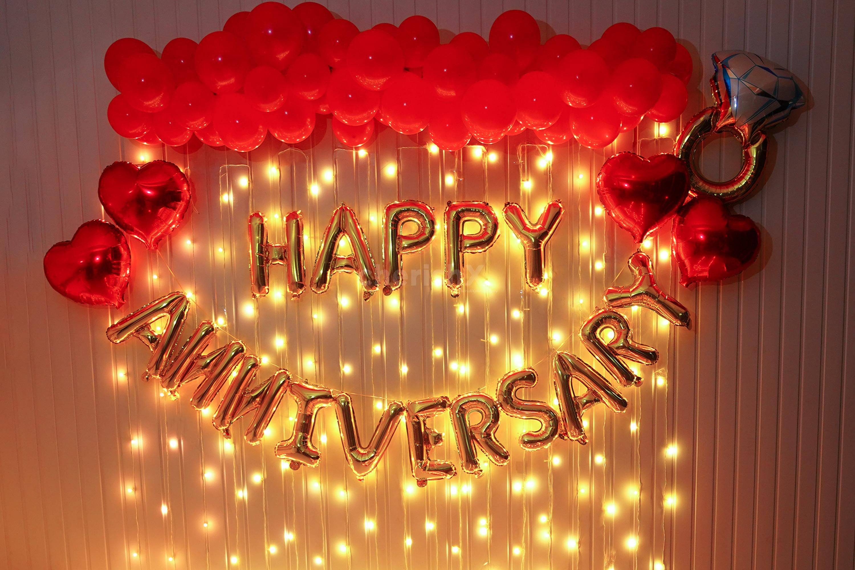 A beautifully decorated space is transformed into a haven of love.