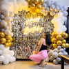 The shimmering sequins and the chic colour scheme creates a vibrant birthday party ambience